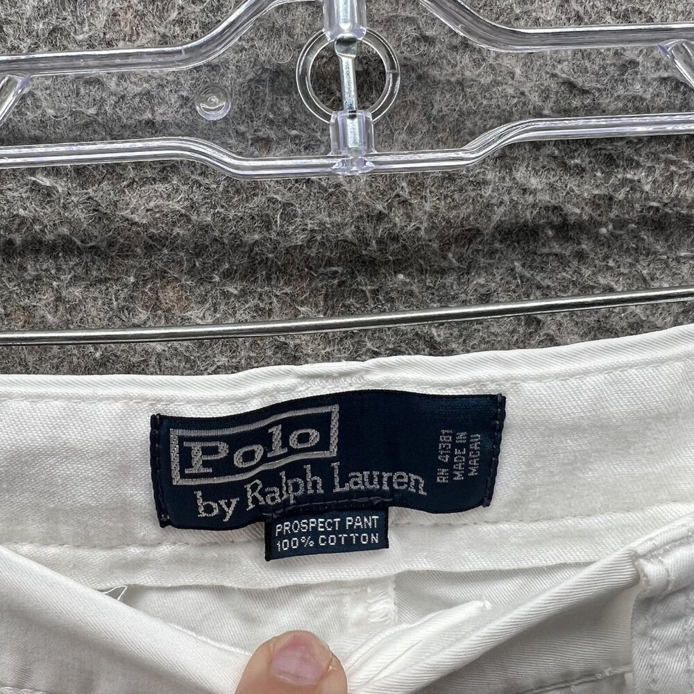 Vintage Polo Ralph Lauren Pants Mens 38x30 White Chino Straight Prospect 90s - Picture 5 of 10